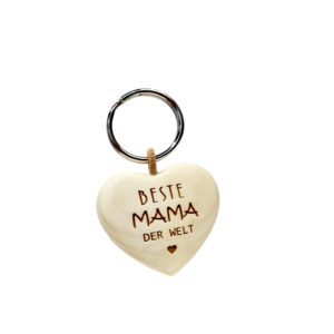 Zirbenherz "KRAFTHERZ" Schlüsselanhänger - "Beste MAMA der Welt"