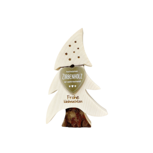TIROLER Weihnachtsbaum aus Zirbe "Weihnachtszauber Gravur" Gr. 2
