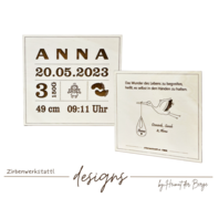 Personalisierte Holzkarte – bezauberndes Geschenk zur "GEBURT" 1