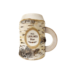 Holzbierkrug 0,4 – Rustikales Biergeschenk "LIEBLINGSBIER"