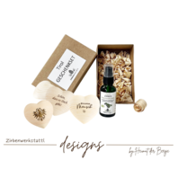 Tiroler Zirben AROMA Geschenkset "ZIRBENHERZ" (Gravurauswahl) 1