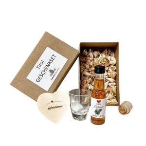 Tiroler ZIRBELER Geschenkset "ZIRBENHERZ" (Gravurauswahl)