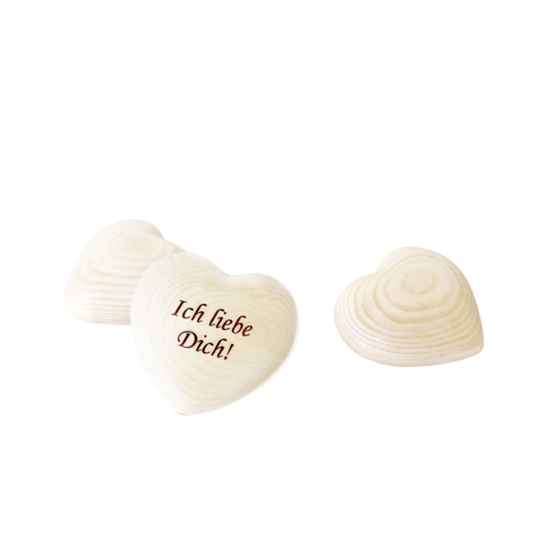 Zirbenholzherz aus der Natur "ICH LIEBE DICH"