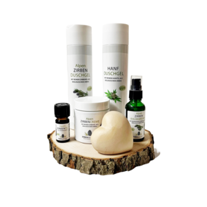 Wohlfühl- & Wellness- Geschenkset aus Zirbe "Wellness Set"