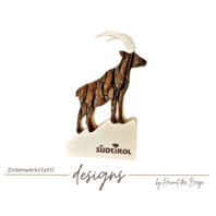 Steinbock aus Holz - König der Alpen "Lieblingsmensch - Lieblingsort" 1