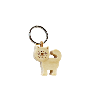 Schlüsselanhänger aus Zirbe "KATZE Tom"